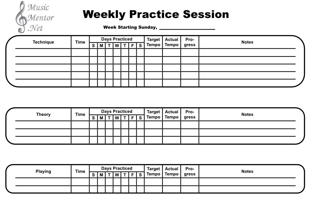 The Performance Path: Weekly Progress Log for Aspiring Players